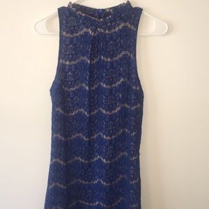 Blue knee length formal dress